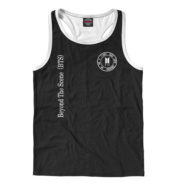 Мужская майка-борцовка с изображением Beyond The Scene (BTS) цвета Белый