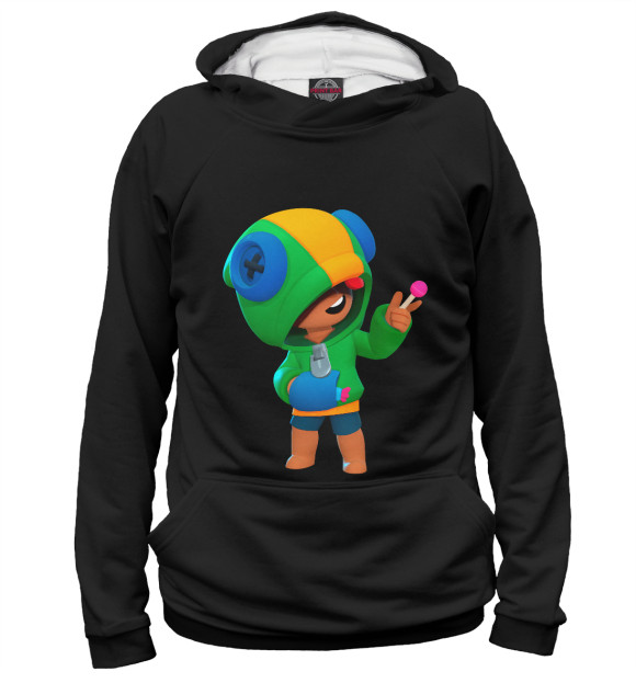 Мужское худи с изображением Leon Brawl Stars цвета Белый