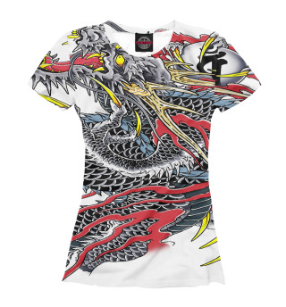 Женская футболка Японский дракон