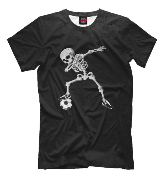 Футболка для мальчиков с изображением Dabbing Skeleton Soccer цвета Белый