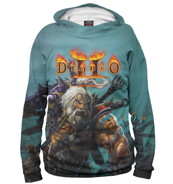 Женское худи с изображением Diablo II: Resurrected цвета Белый