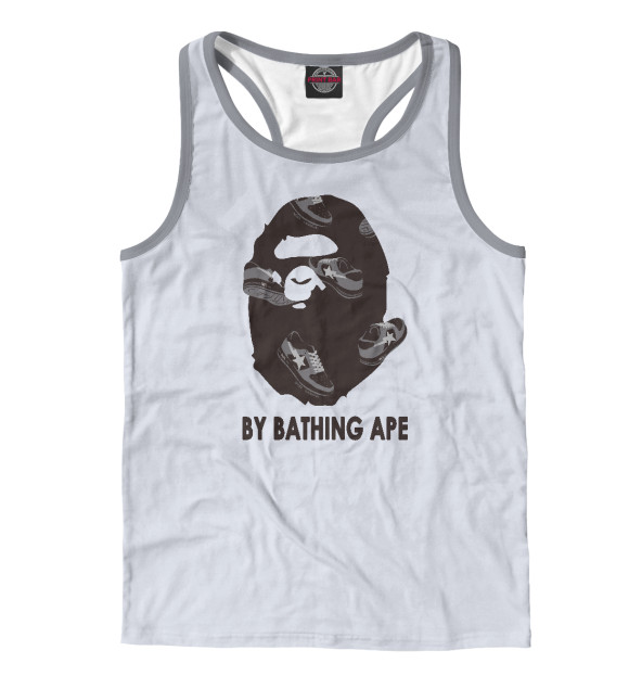 Мужская майка-борцовка с изображением By Bathing Ape цвета Белый