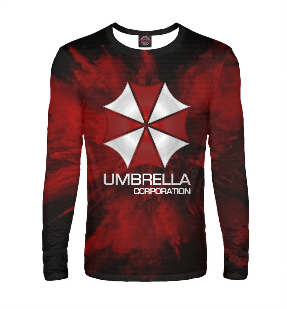 Мужской лонгслив с изображением Umbrella Corp цвета Белый