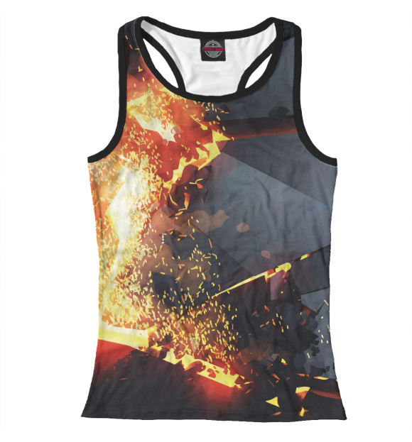 Женская майка-борцовка с изображением 3D плиты. Взрыв цвета Белый
