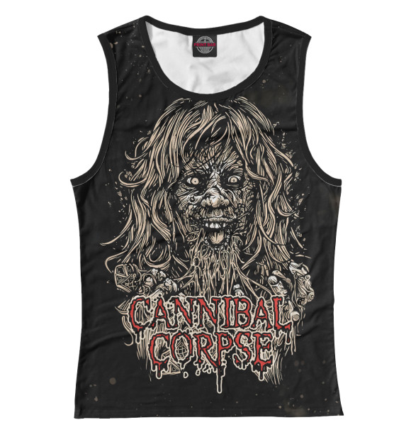 Майка для девочки с изображением Cannibal Corpse цвета Белый