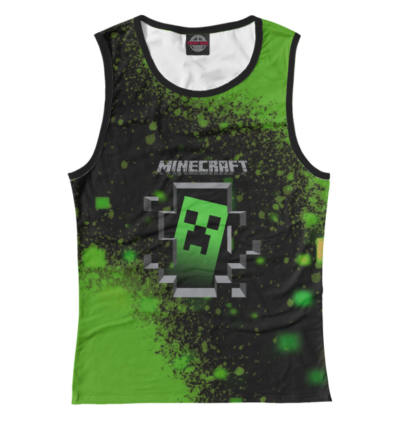 Майка для девочки с изображением Minecraft цвета Белый