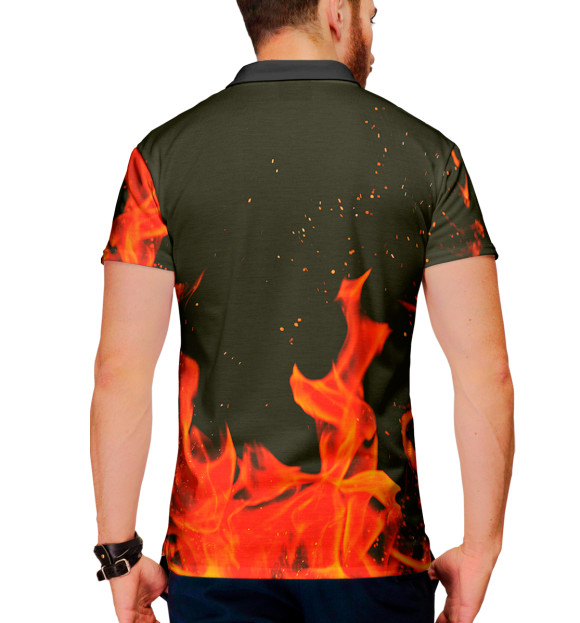 Мужское поло с изображением Рожденный в СССР цвета Белый