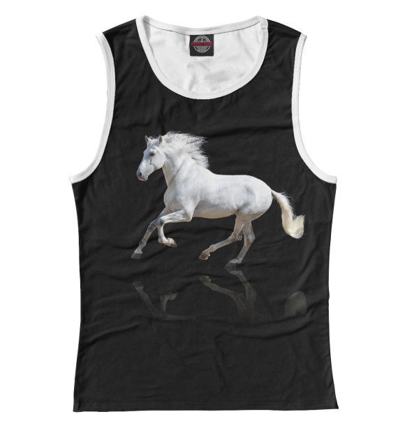Майка для девочки с изображением Скачущая лошадь цвета Белый