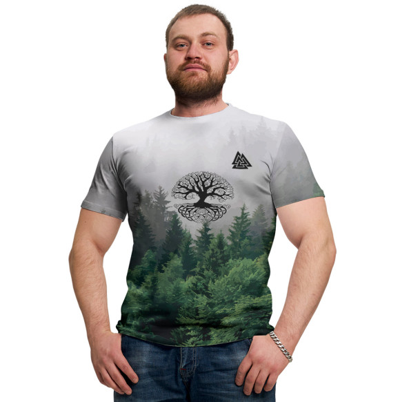 Мужская футболка с изображением Славянские символы цвета Белый