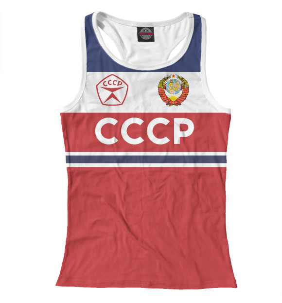 Женская майка-борцовка с изображением СССР цвета Белый