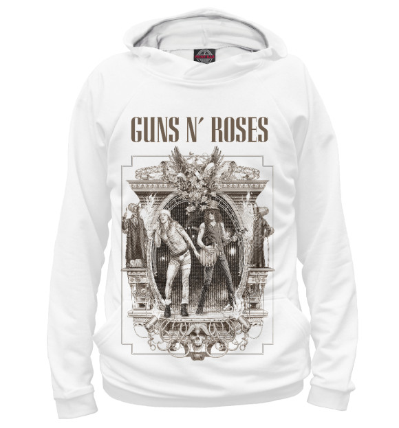 Женское худи с изображением Guns N` Roses цвета Белый