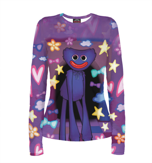 Женский лонгслив с изображением Хагги Вагги милота цвета Белый