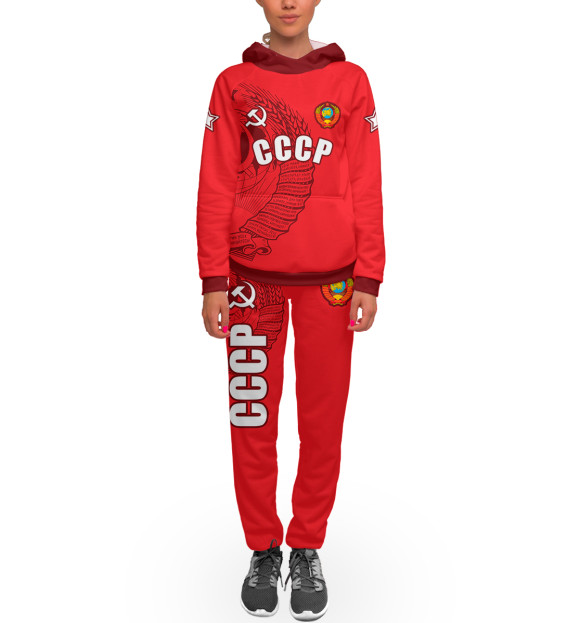 Женский спортивный костюм с изображением СССР цвета Белый