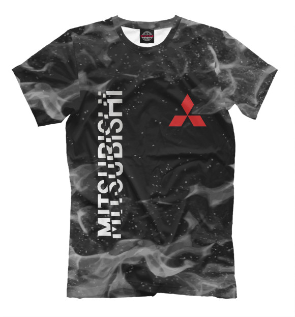 Мужская футболка с изображением Mitsubishi огонь цвета Белый