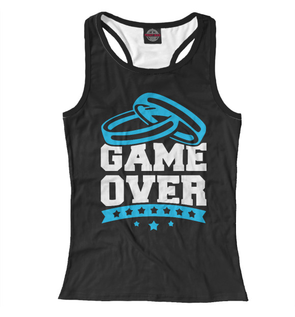 Женская майка-борцовка с изображением GAME OVER цвета Белый