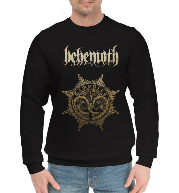 Мужской хлопковый свитшот с изображением Behemoth цвета Черный