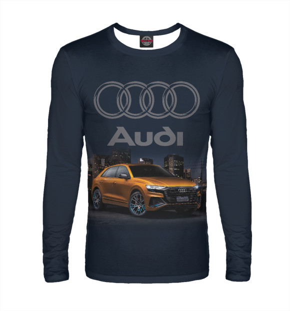 Мужской лонгслив с изображением Audi цвета Белый
