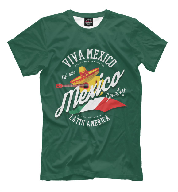 Мужская футболка с изображением Мексика цвета Белый