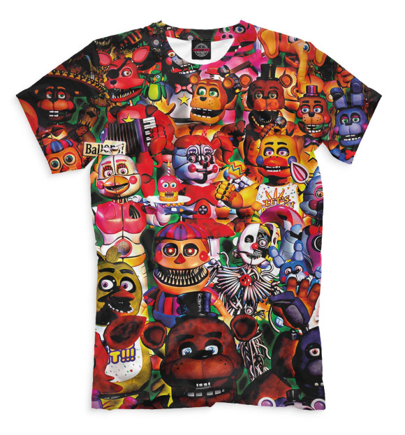 Мужская футболка с изображением fnaf цвета Белый