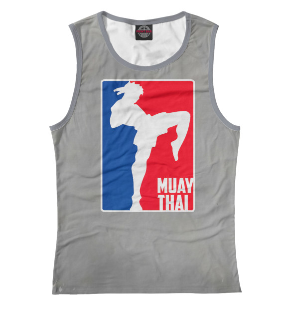 Женская майка с изображением Muay Thai Fighter Retro цвета Белый