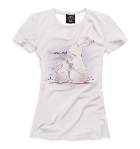 Женская футболка с изображением Любимой маме цвета Белый