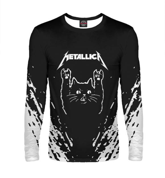 Мужской лонгслив с изображением Metallica цвета Белый