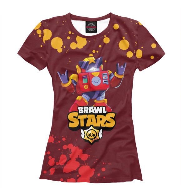Женская футболка с изображением Brawl Stars Surge (Бравл Старс) цвета Белый