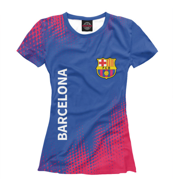 Футболка для девочек с изображением Barcelona / Барселона цвета Белый