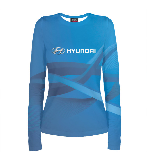 Женский лонгслив с изображением Hyundai цвета Белый