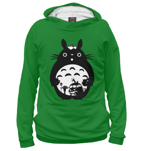 Мужское худи с изображением Totoro цвета Белый