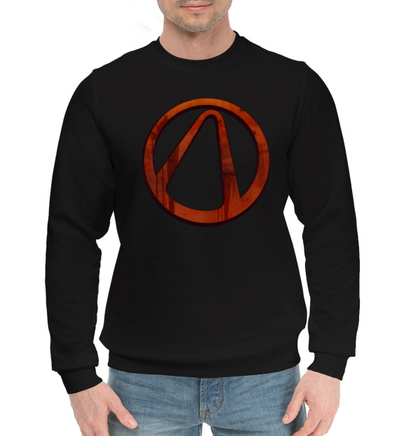 Мужской хлопковый свитшот с изображением Borderlands Vault Symbol цвета Черный