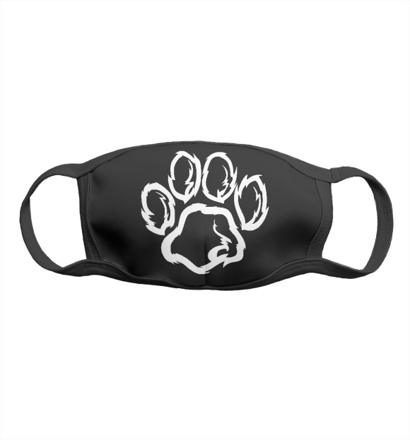 Маска тканевая с изображением След лапы цвета Белый