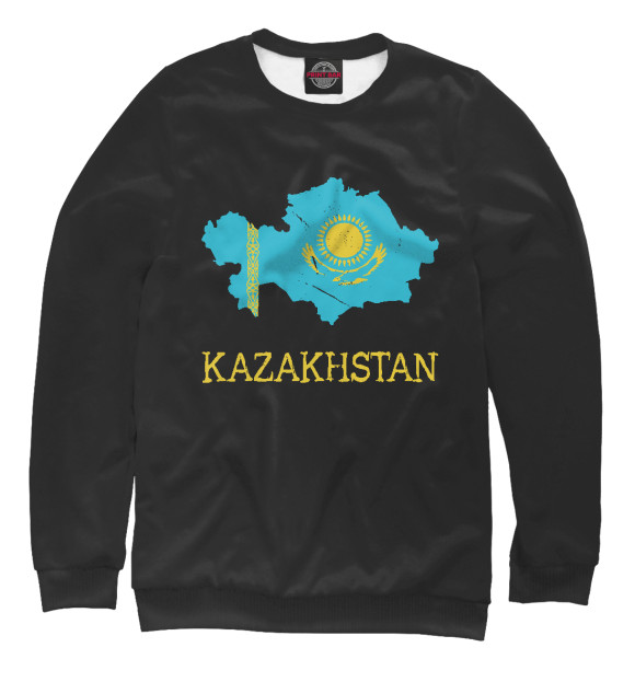 Женский свитшот с изображением Kazakhstan цвета Белый