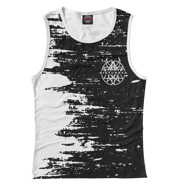 Женская майка с изображением Disturbed цвета Белый