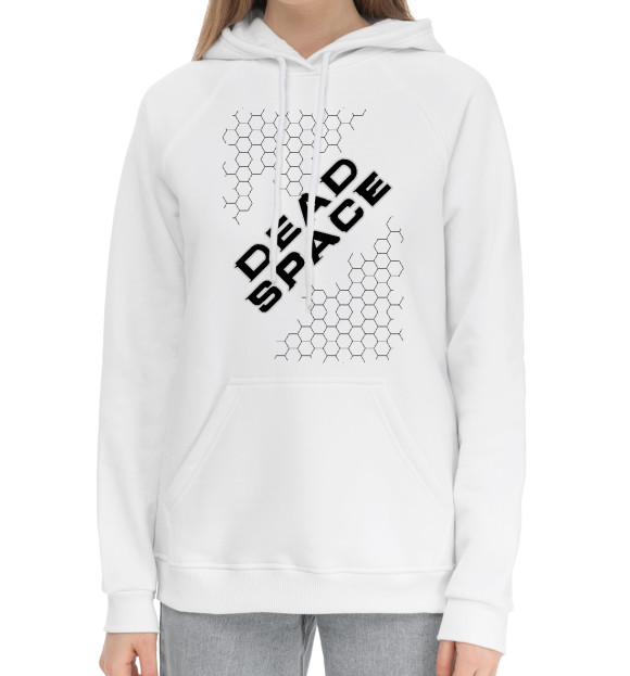 Женский хлопковый худи с изображением Dead Space - Hexagon цвета Белый