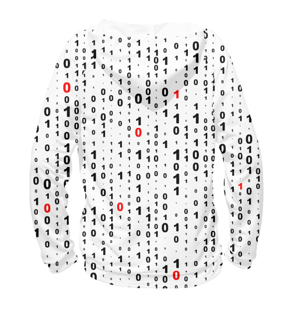 Женское худи с изображением Двоичный Код цвета Белый