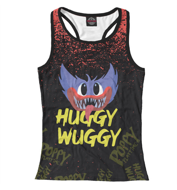 Женская майка-борцовка с притом Poppy Playtime цвета Белый Женская майка-борцовка с изображением Poppy Playtime цвета Белый