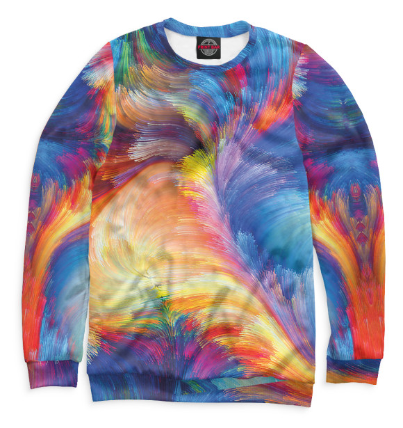 Мужской свитшот с притом Акварель цвета Белый Мужской свитшот с изображением Акварель цвета Белый