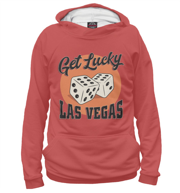 Женское худи с притом Las Vegas цвета Белый Женское худи с изображением Las Vegas цвета Белый