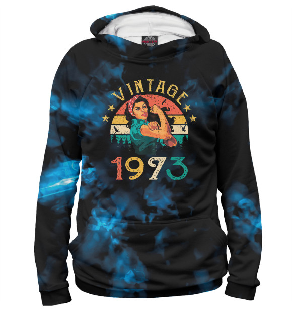 Женское худи с изображением Retro Vintage 1973 цвета Белый