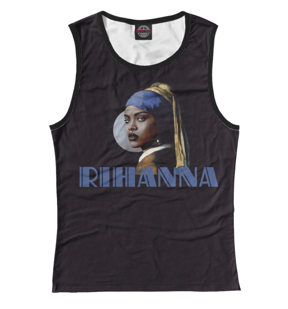Женская майка с изображением Rihanna цвета Белый