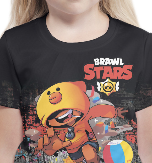Футболка для девочек с изображением Brawl stars цвета Белый