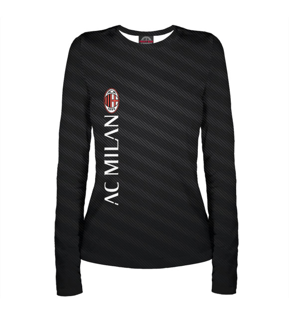 Женский лонгслив с изображением AC Milan цвета Белый