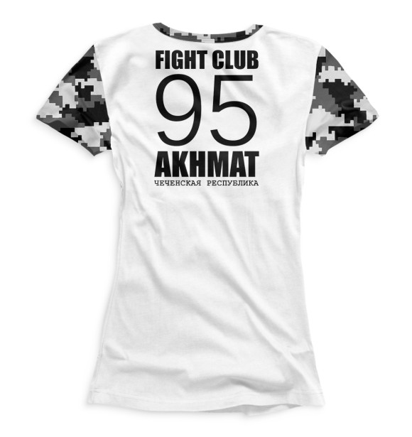 Женская футболка с изображением Akhmat Fight Club цвета Белый