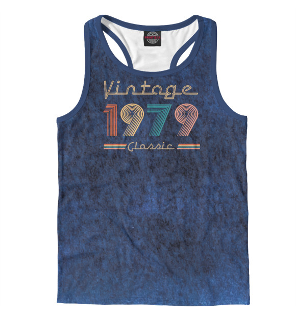 Мужская майка-борцовка с изображением 1979 Vintage Classic Retro цвета Белый