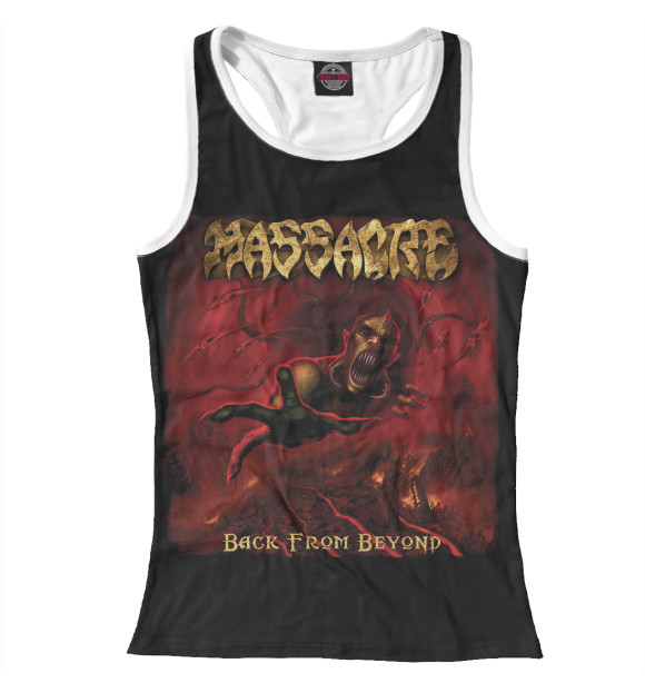 Женская майка-борцовка с изображением Massacre цвета Белый