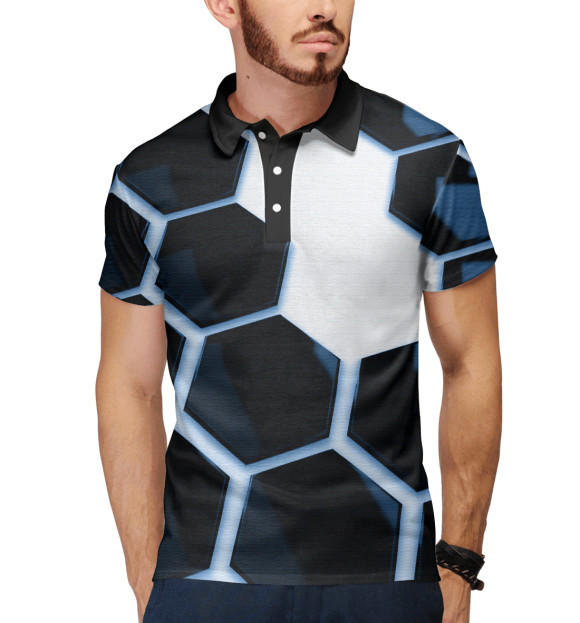 Мужское поло с изображением Броня цвета Белый