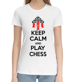 Хлопковая футболка для девочек Играй в шахматы