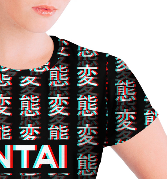 Футболка для девочек с изображением Hentai glitch цвета Белый
