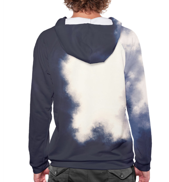 Мужское худи с изображением Богатырь цвета Белый